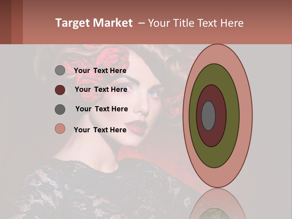 A Woman With Red Roses In Her Hair PowerPoint Template