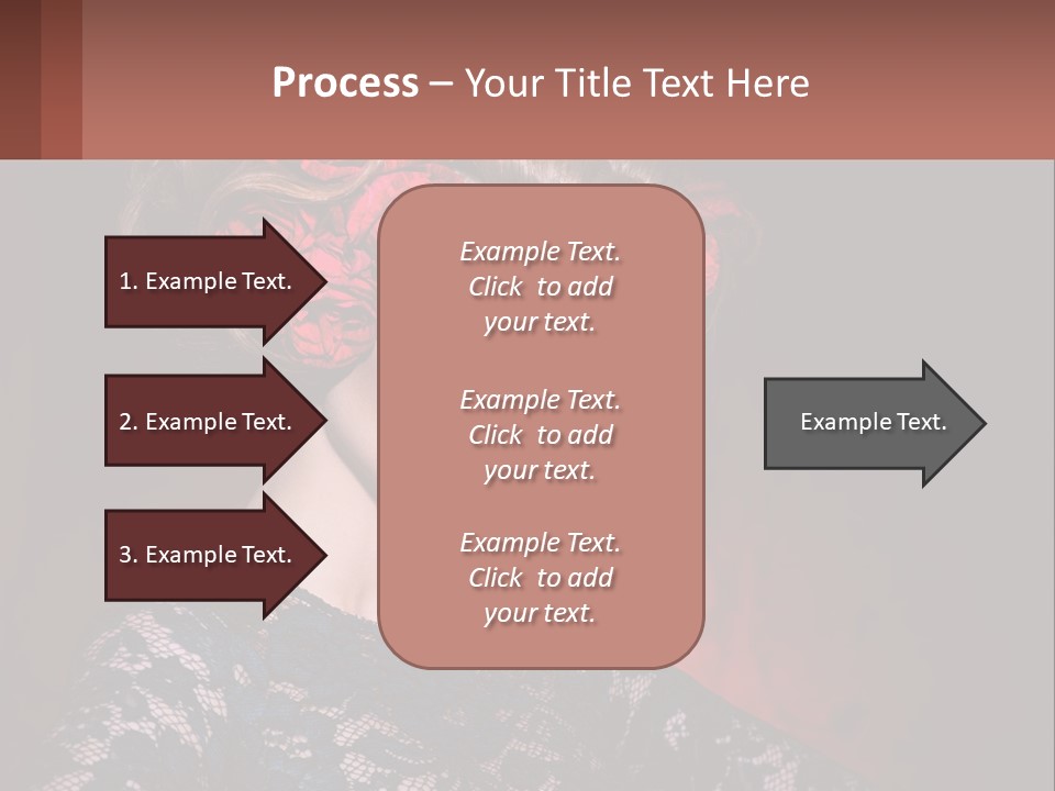 A Woman With Red Roses In Her Hair PowerPoint Template