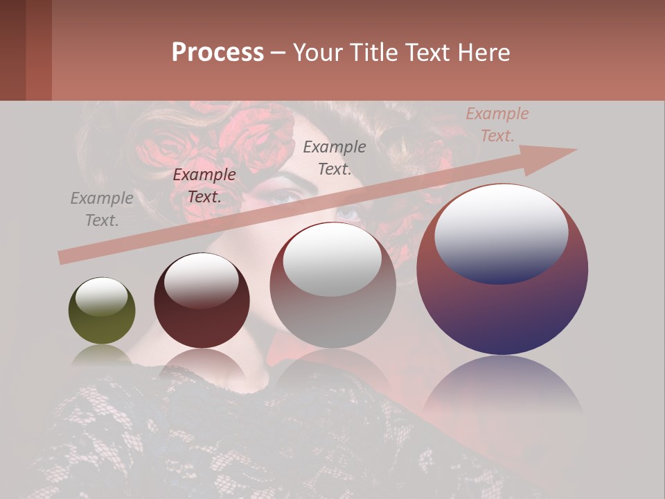 A Woman With Red Roses In Her Hair PowerPoint Template