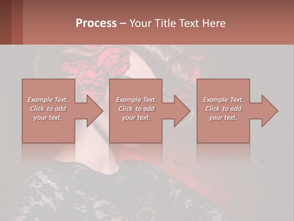 A Woman With Red Roses In Her Hair PowerPoint Template