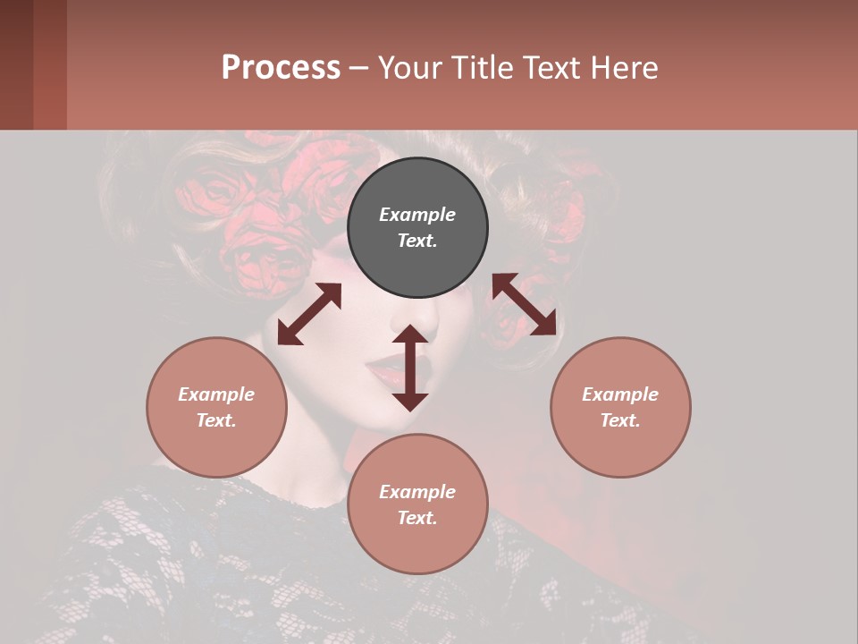 A Woman With Red Roses In Her Hair PowerPoint Template