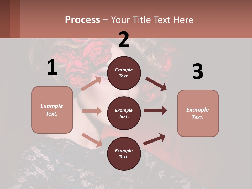A Woman With Red Roses In Her Hair PowerPoint Template