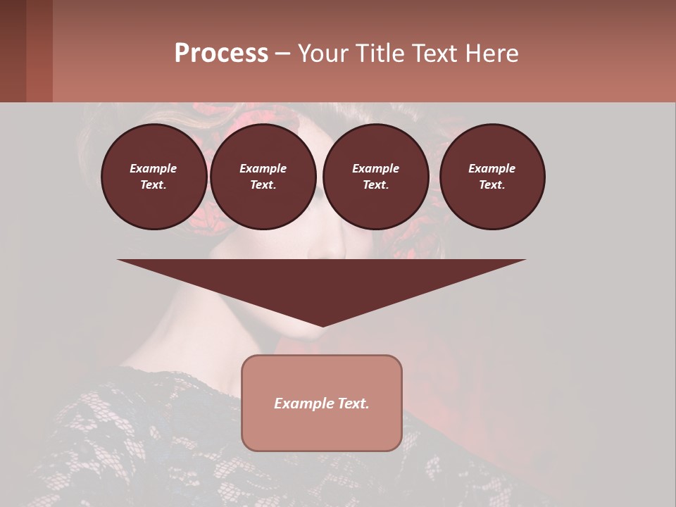 A Woman With Red Roses In Her Hair PowerPoint Template