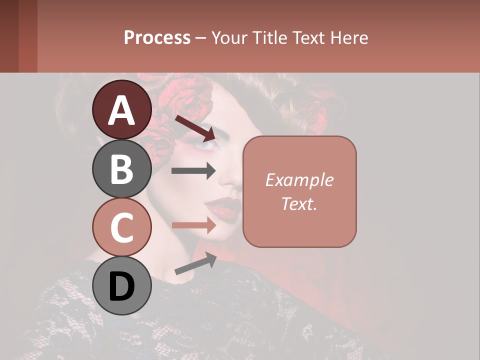 A Woman With Red Roses In Her Hair PowerPoint Template