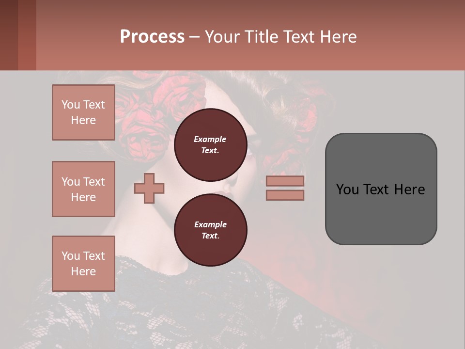 A Woman With Red Roses In Her Hair PowerPoint Template