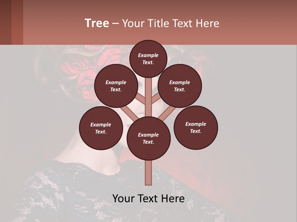 A Woman With Red Roses In Her Hair PowerPoint Template