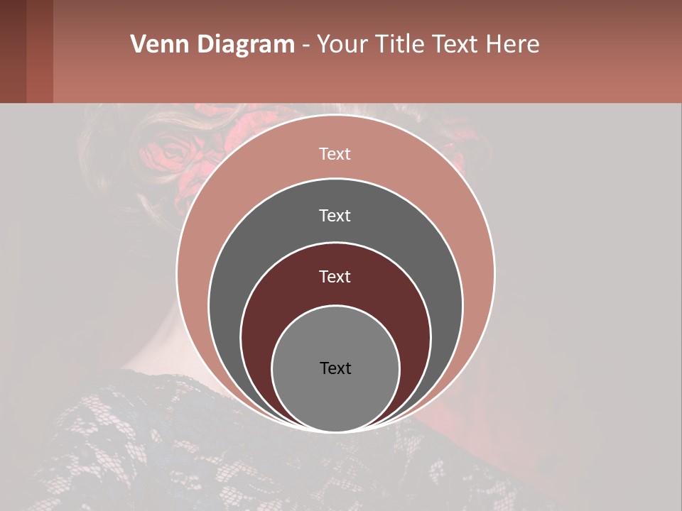 A Woman With Red Roses In Her Hair PowerPoint Template