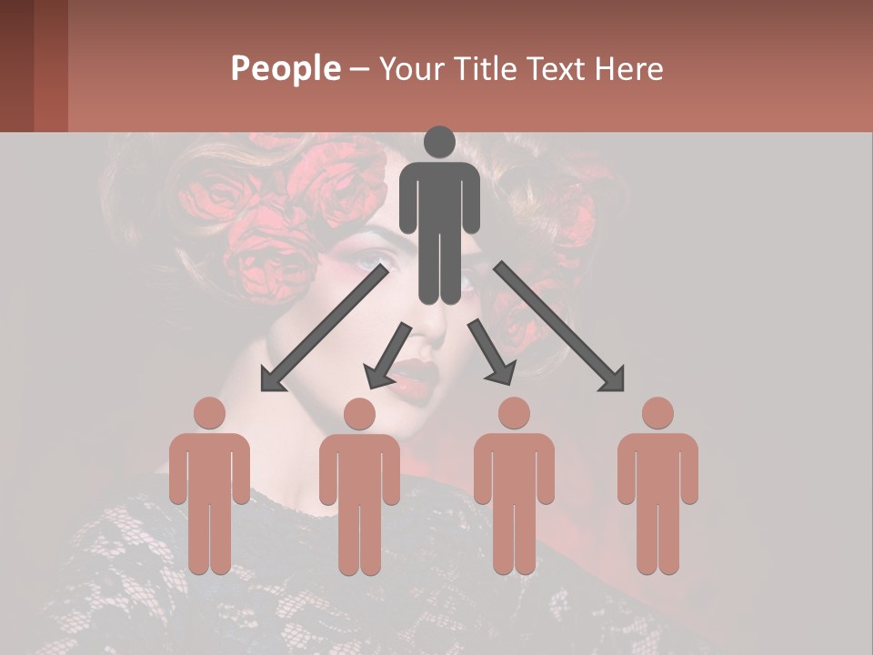 A Woman With Red Roses In Her Hair PowerPoint Template