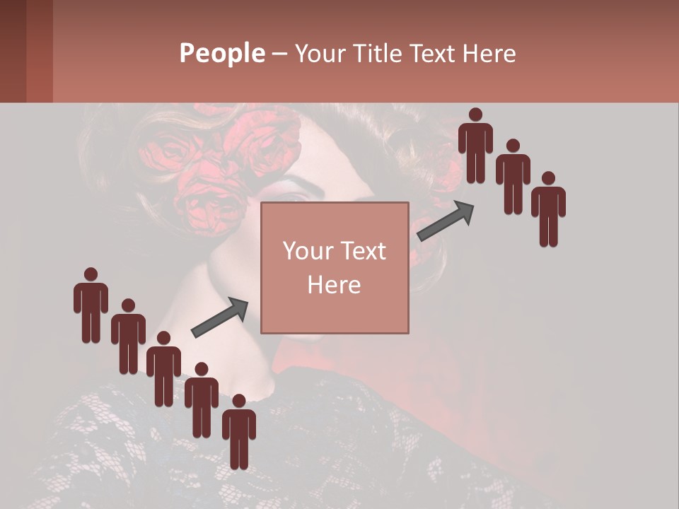 A Woman With Red Roses In Her Hair PowerPoint Template