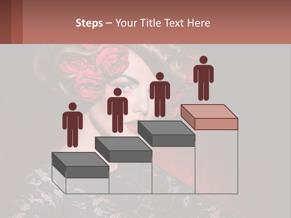 A Woman With Red Roses In Her Hair PowerPoint Template