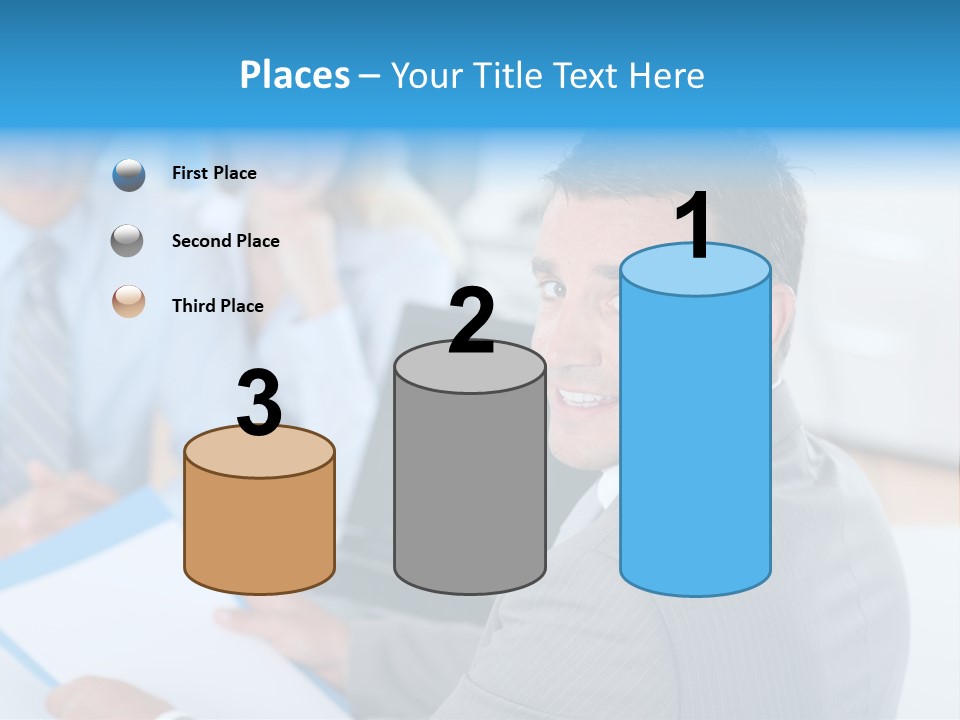 A Group Of Business People Sitting At A Table PowerPoint Template
