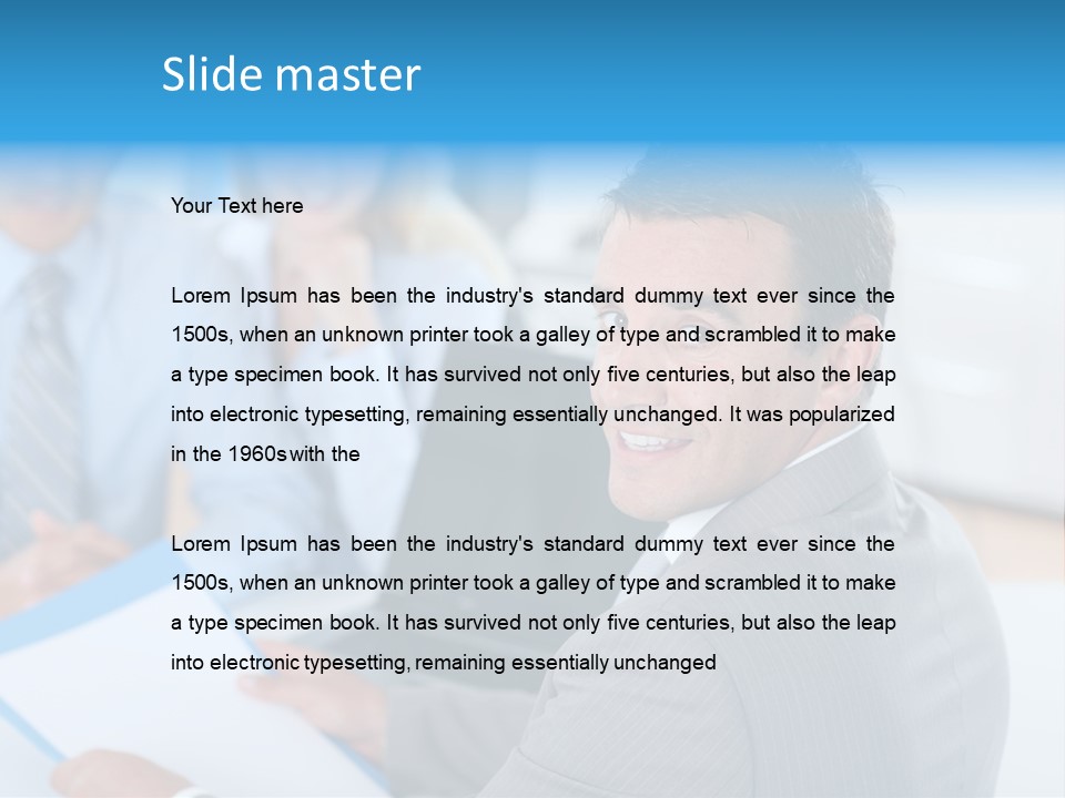 A Group Of Business People Sitting At A Table PowerPoint Template