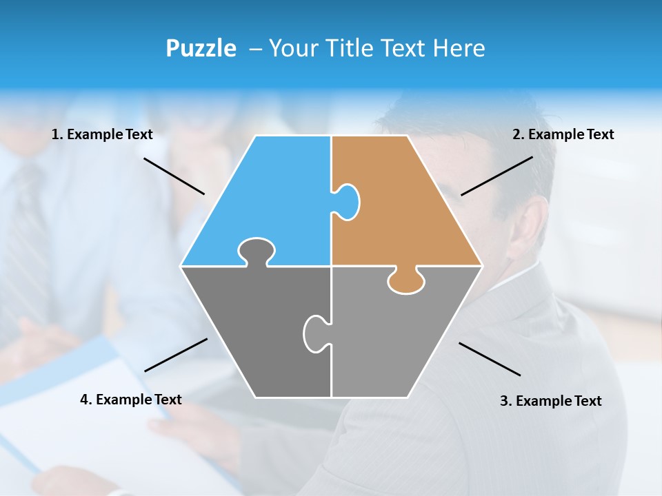 A Group Of Business People Sitting At A Table PowerPoint Template
