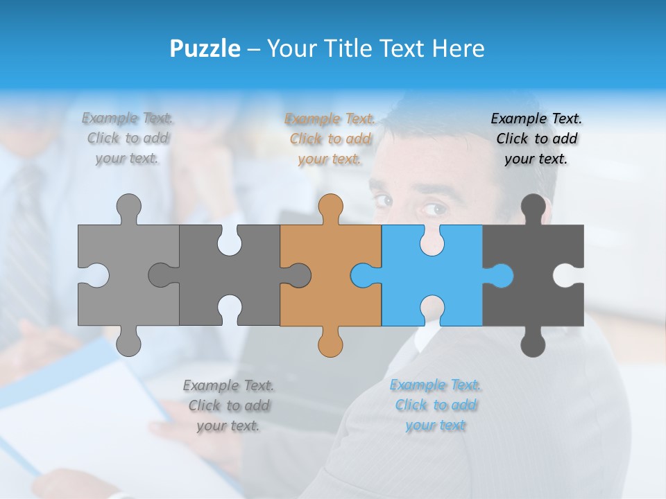 A Group Of Business People Sitting At A Table PowerPoint Template