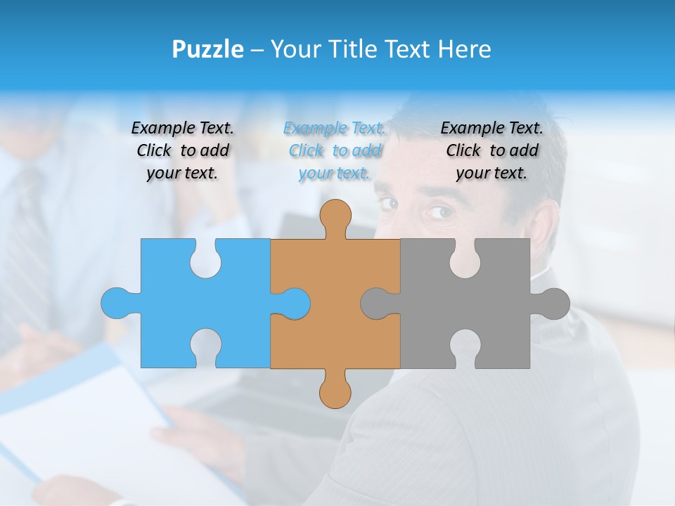 A Group Of Business People Sitting At A Table PowerPoint Template