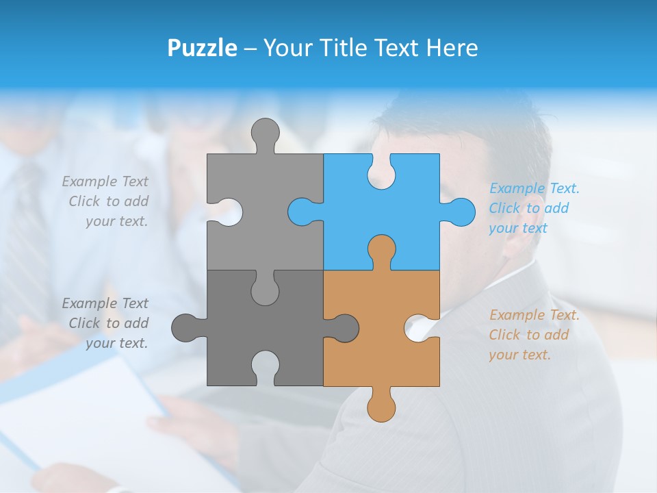 A Group Of Business People Sitting At A Table PowerPoint Template