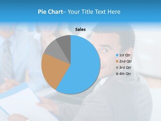 A Group Of Business People Sitting At A Table PowerPoint Template