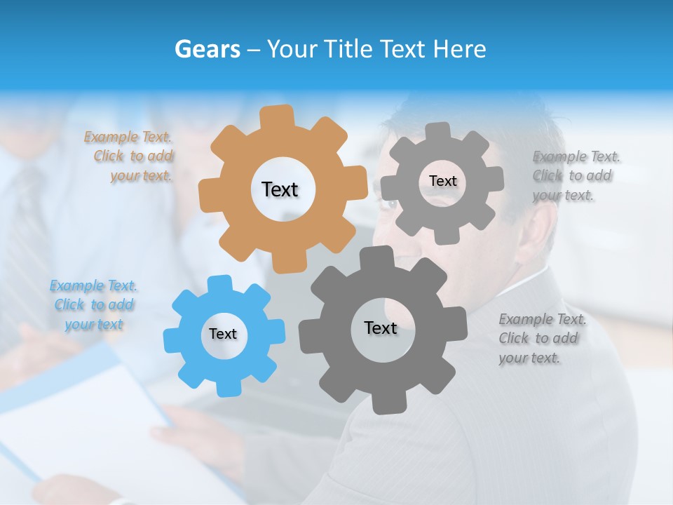 A Group Of Business People Sitting At A Table PowerPoint Template