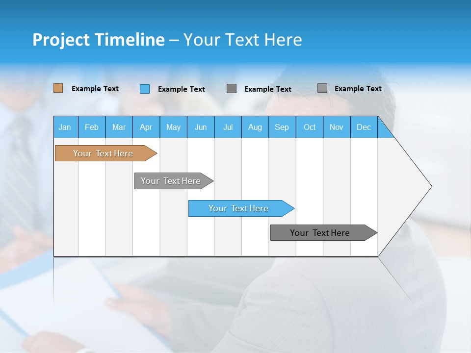 A Group Of Business People Sitting At A Table PowerPoint Template