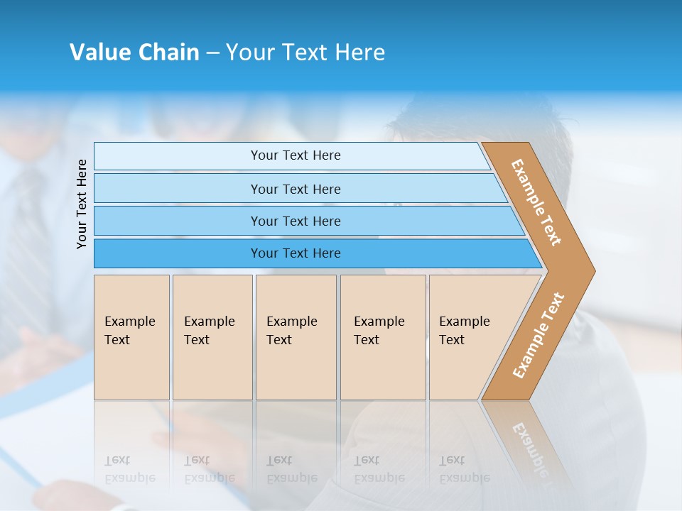 A Group Of Business People Sitting At A Table PowerPoint Template