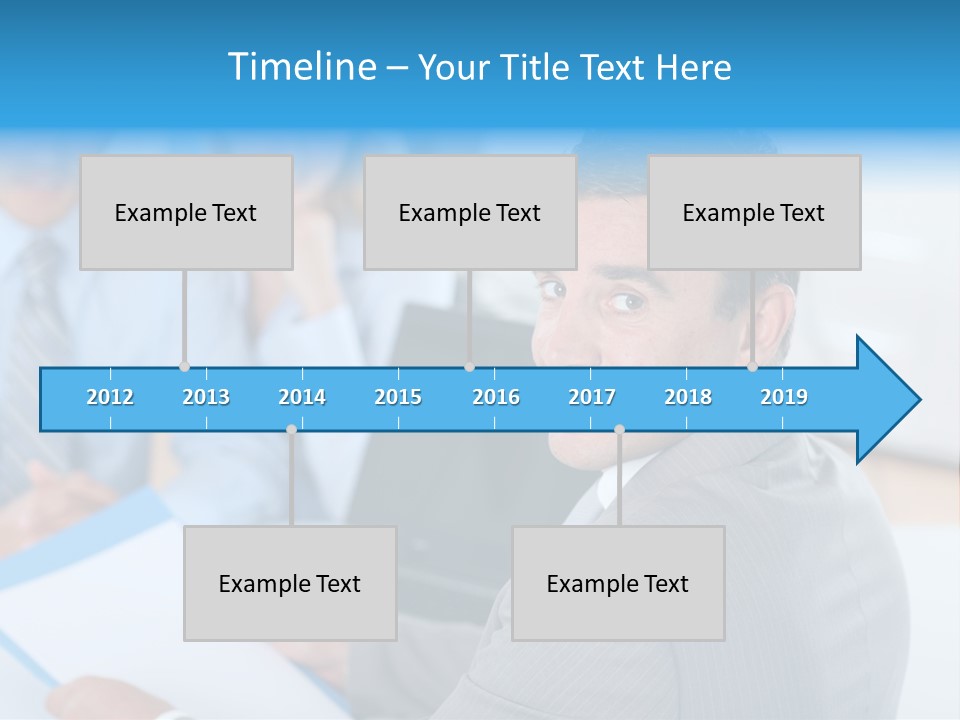 A Group Of Business People Sitting At A Table PowerPoint Template