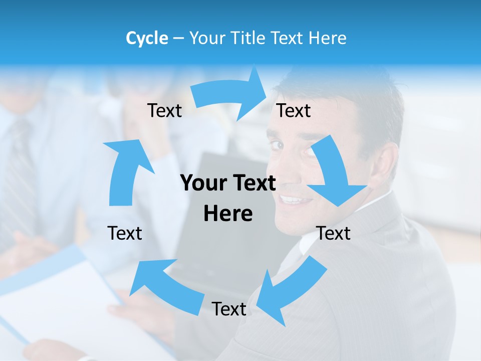 A Group Of Business People Sitting At A Table PowerPoint Template