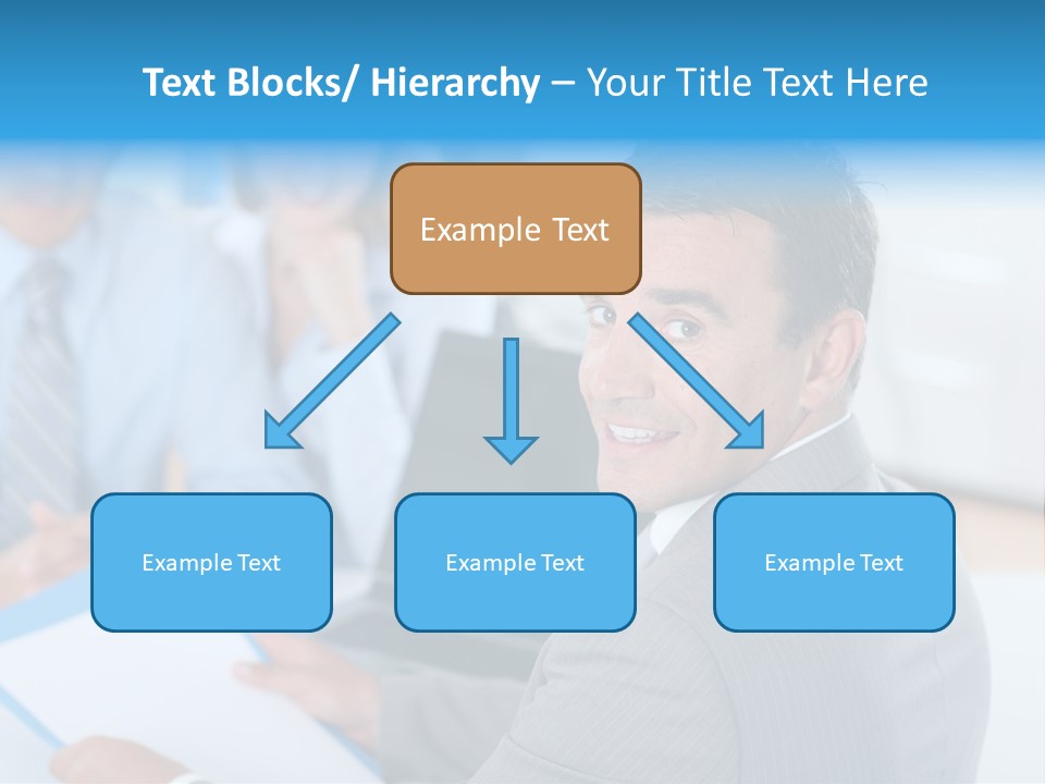 A Group Of Business People Sitting At A Table PowerPoint Template
