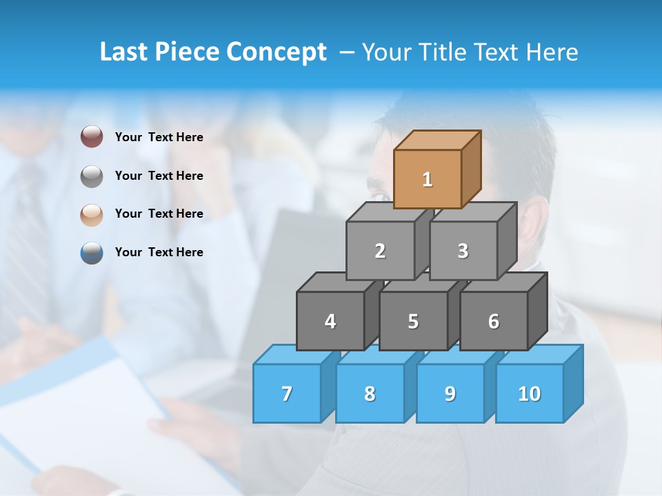 A Group Of Business People Sitting At A Table PowerPoint Template