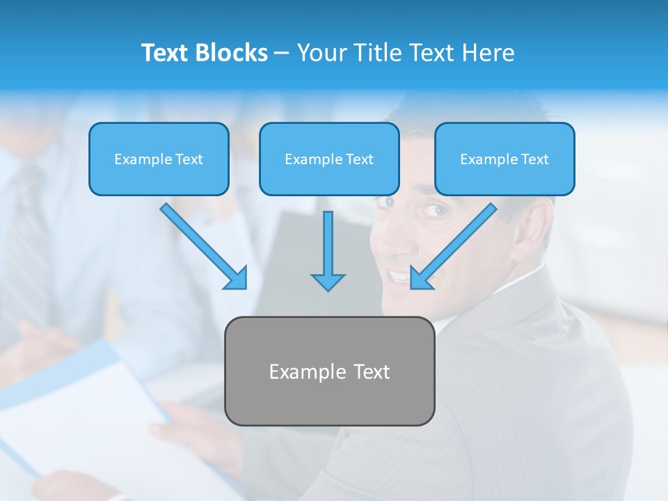 A Group Of Business People Sitting At A Table PowerPoint Template