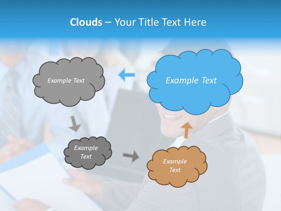 A Group Of Business People Sitting At A Table PowerPoint Template