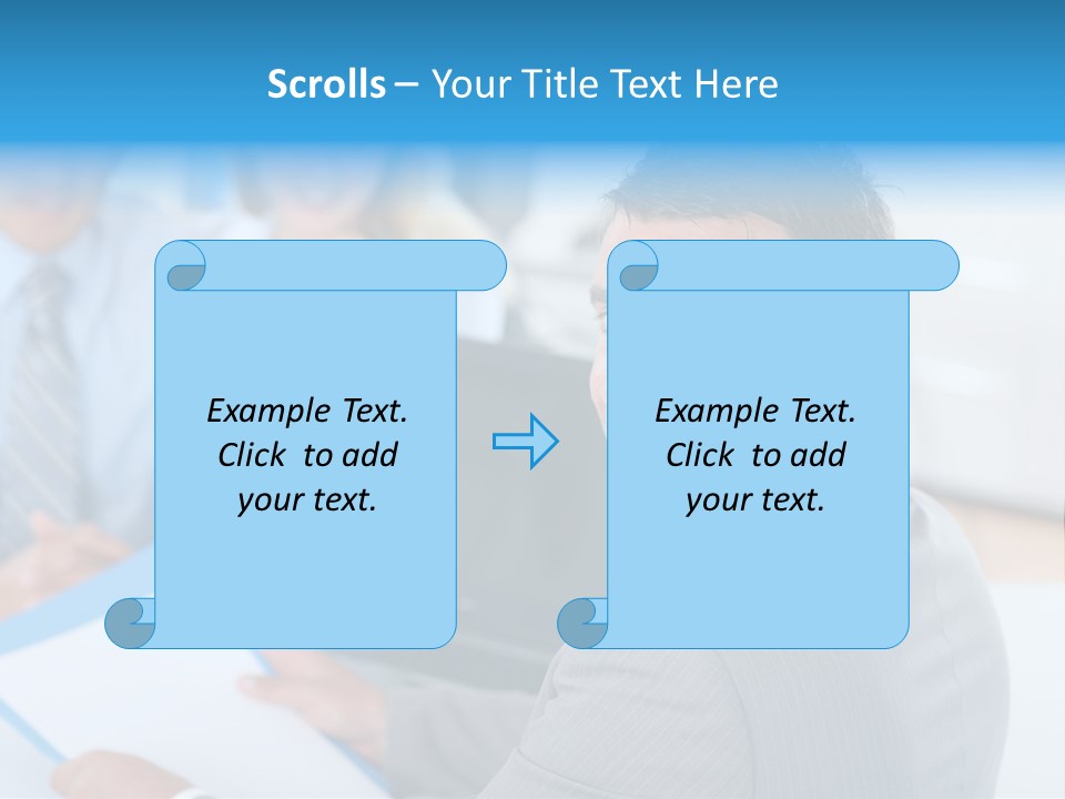 A Group Of Business People Sitting At A Table PowerPoint Template