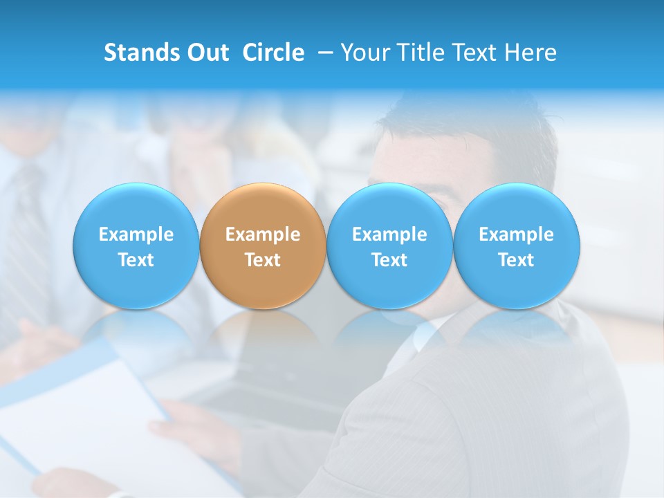 A Group Of Business People Sitting At A Table PowerPoint Template