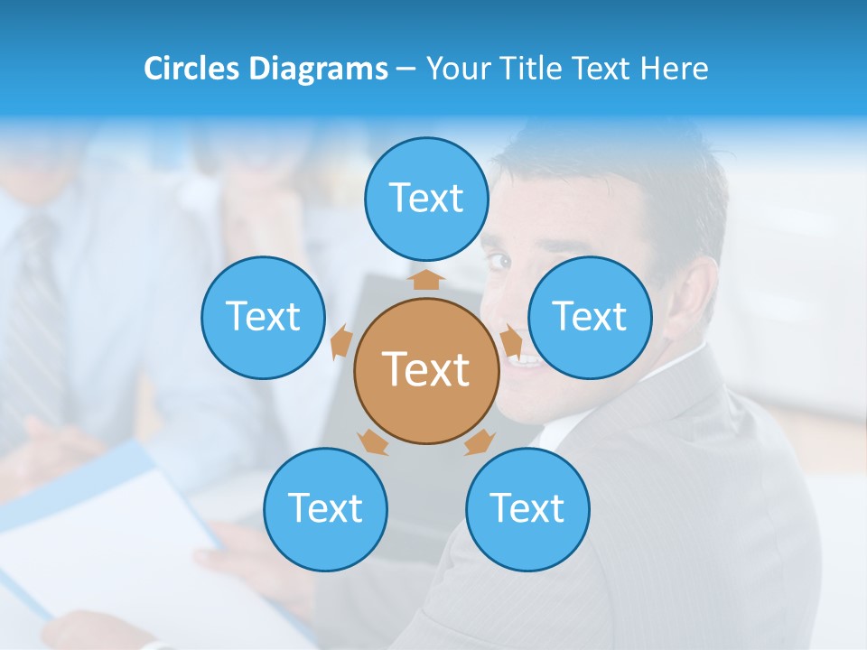 A Group Of Business People Sitting At A Table PowerPoint Template