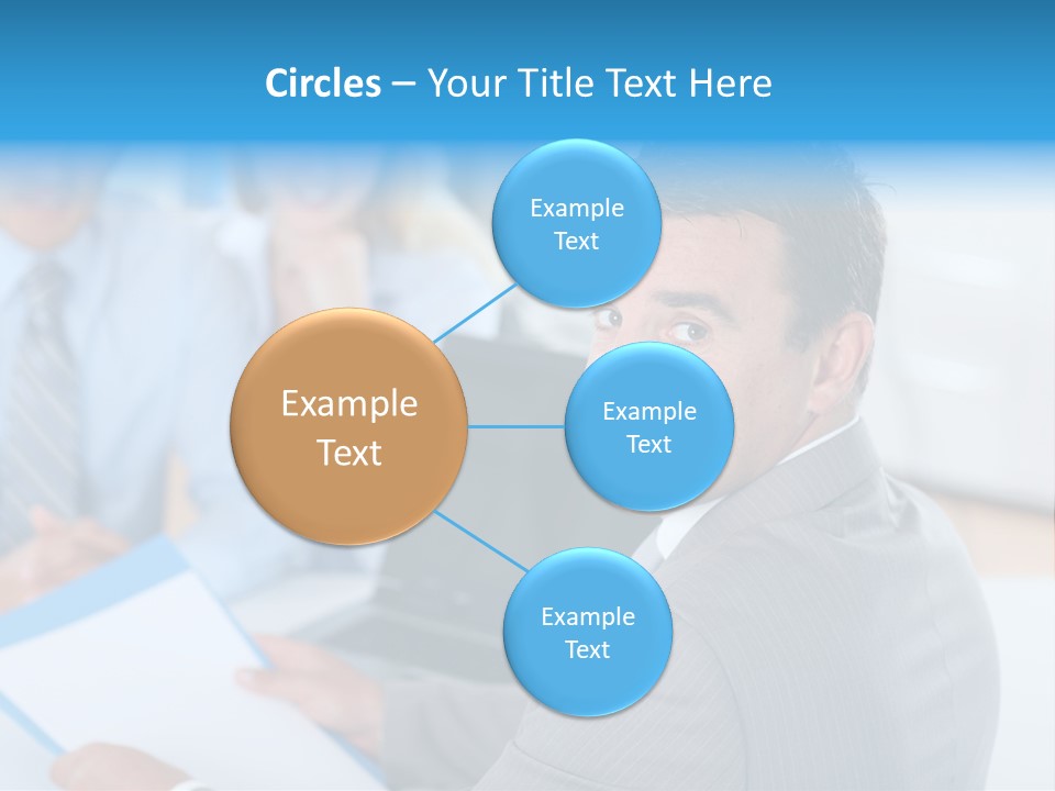 A Group Of Business People Sitting At A Table PowerPoint Template