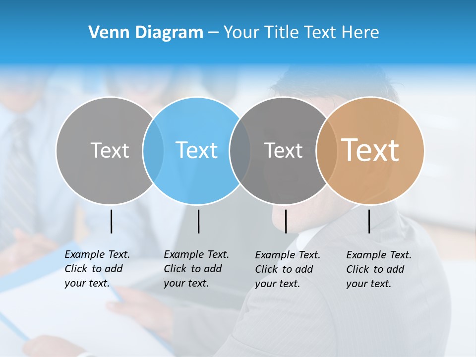 A Group Of Business People Sitting At A Table PowerPoint Template