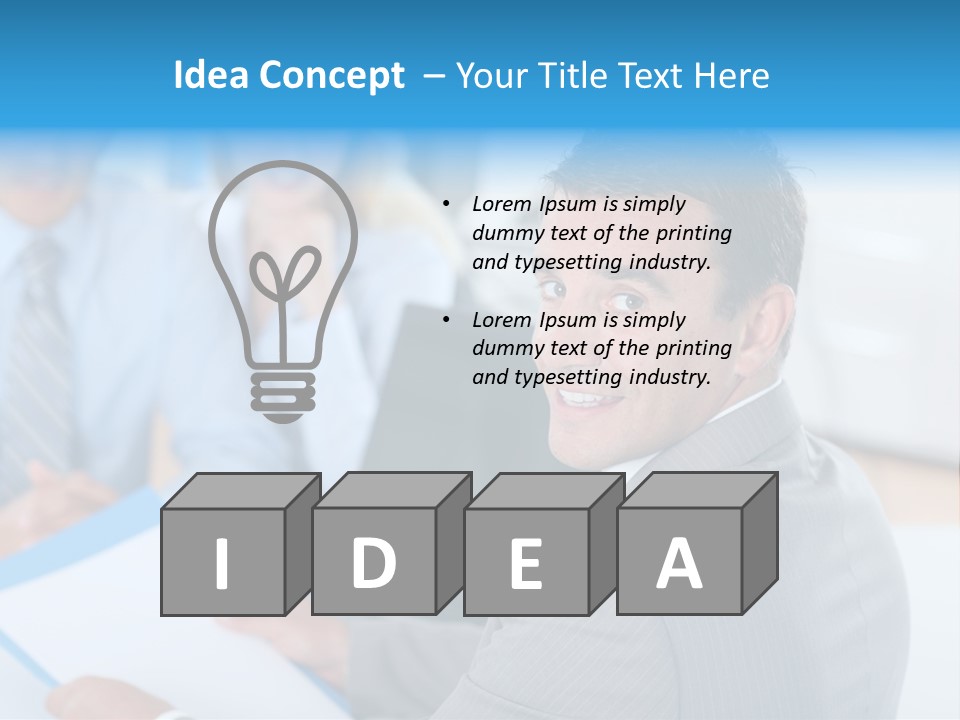 A Group Of Business People Sitting At A Table PowerPoint Template