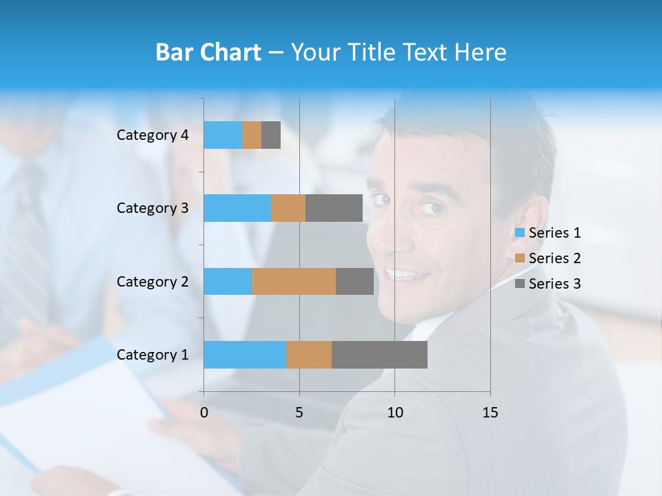 A Group Of Business People Sitting At A Table PowerPoint Template