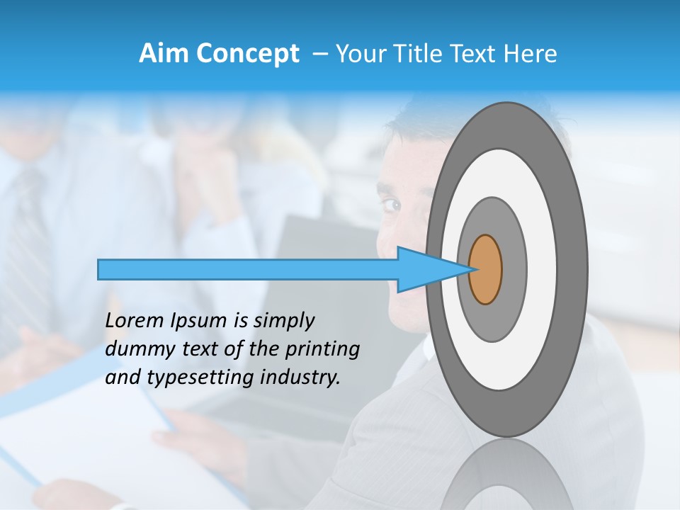 A Group Of Business People Sitting At A Table PowerPoint Template