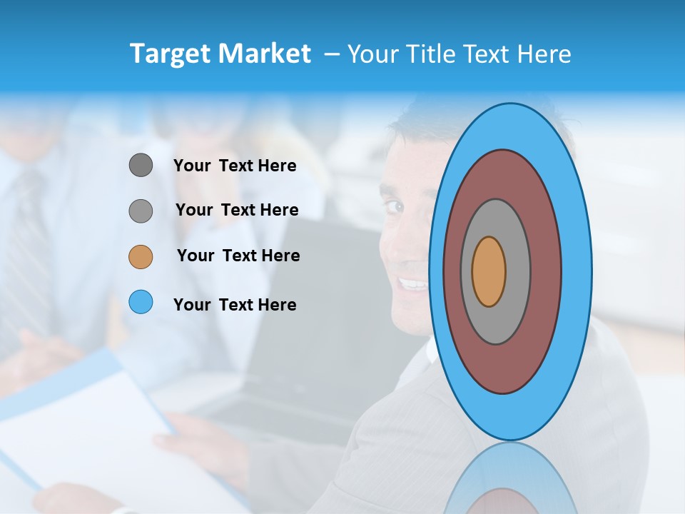 A Group Of Business People Sitting At A Table PowerPoint Template