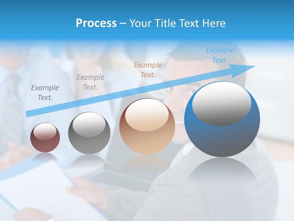 A Group Of Business People Sitting At A Table PowerPoint Template