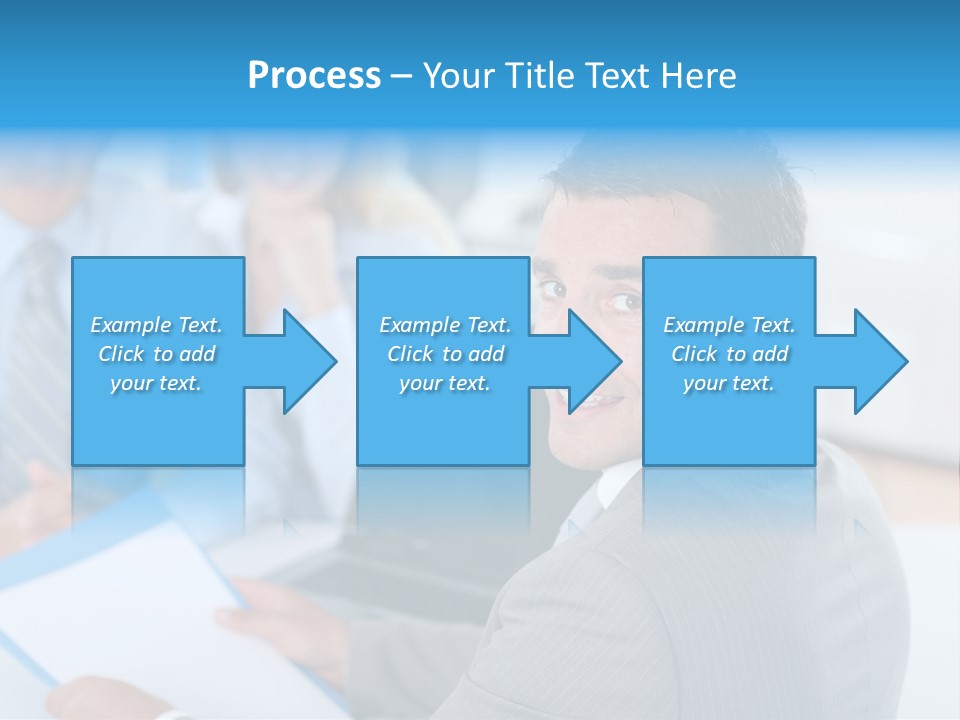 A Group Of Business People Sitting At A Table PowerPoint Template