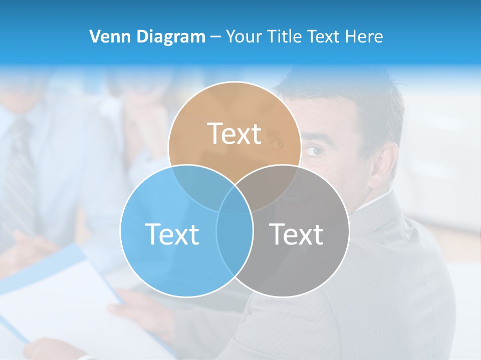A Group Of Business People Sitting At A Table PowerPoint Template