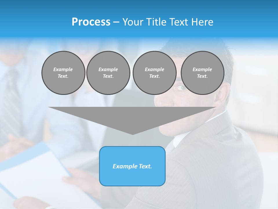 A Group Of Business People Sitting At A Table PowerPoint Template