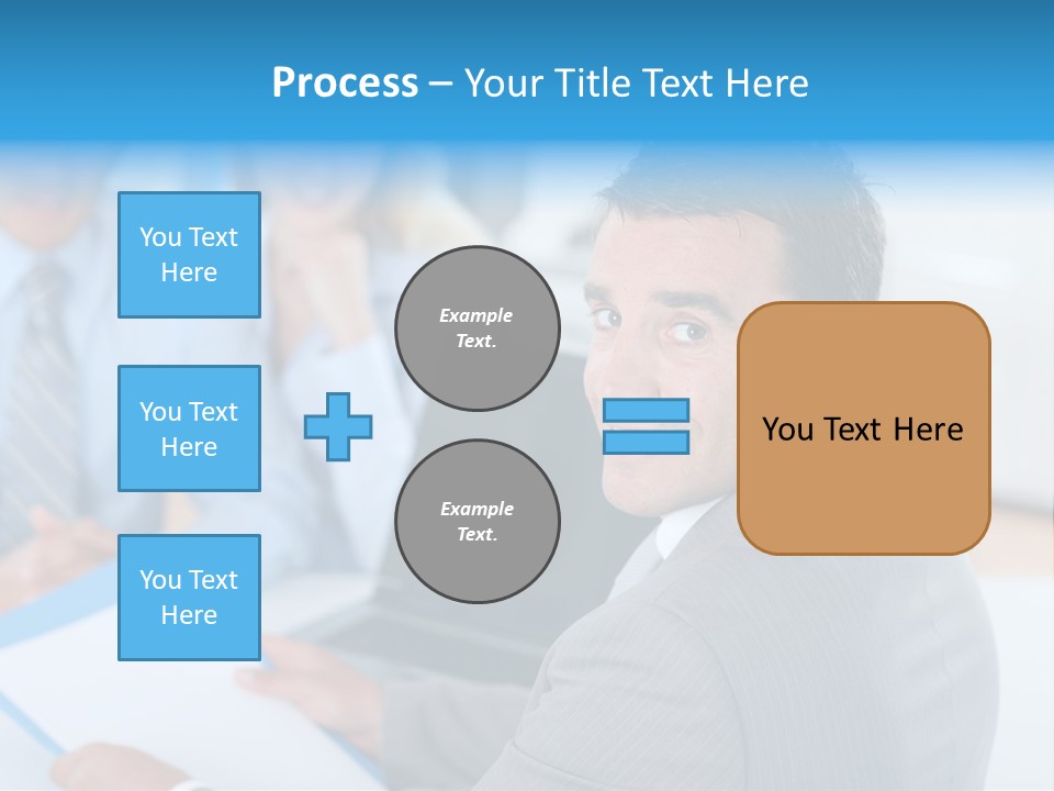 A Group Of Business People Sitting At A Table PowerPoint Template