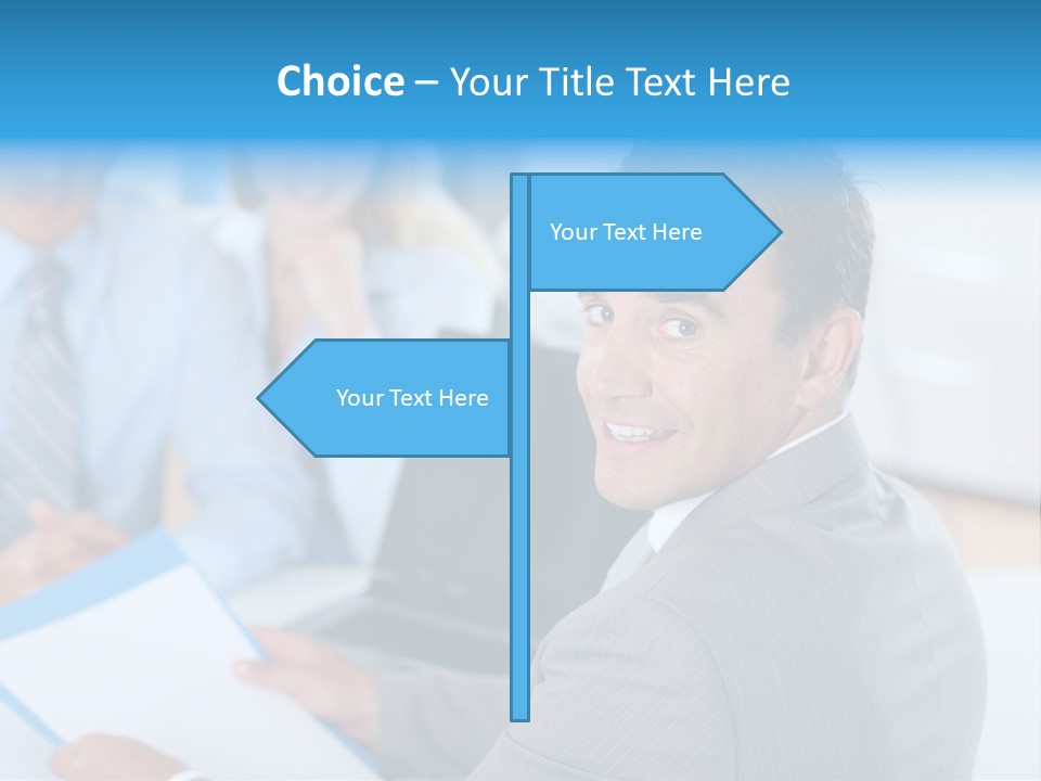 A Group Of Business People Sitting At A Table PowerPoint Template