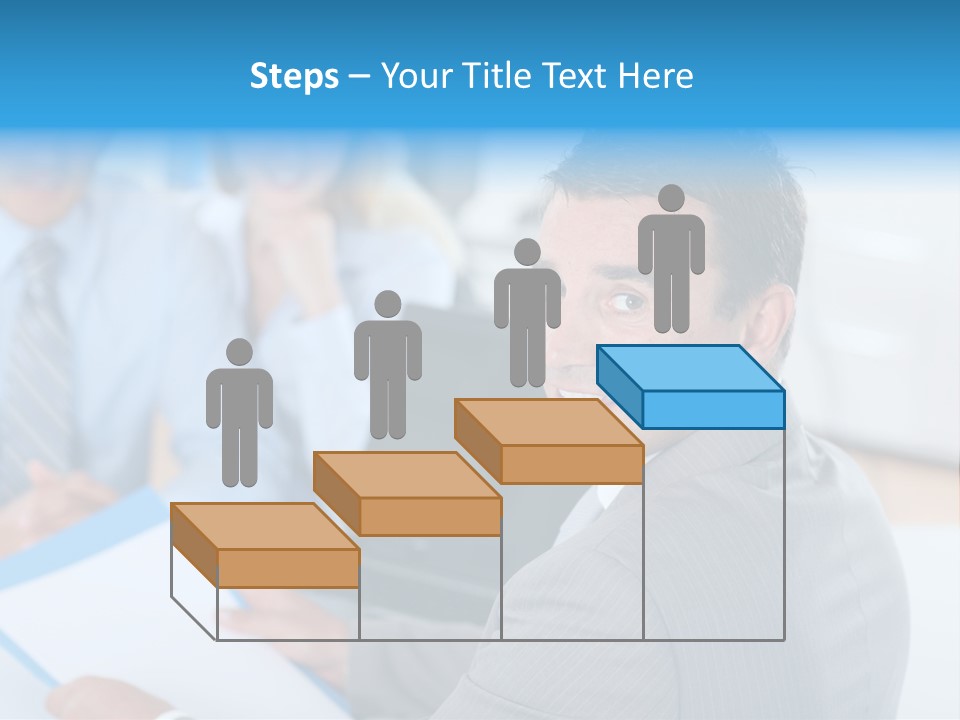 A Group Of Business People Sitting At A Table PowerPoint Template