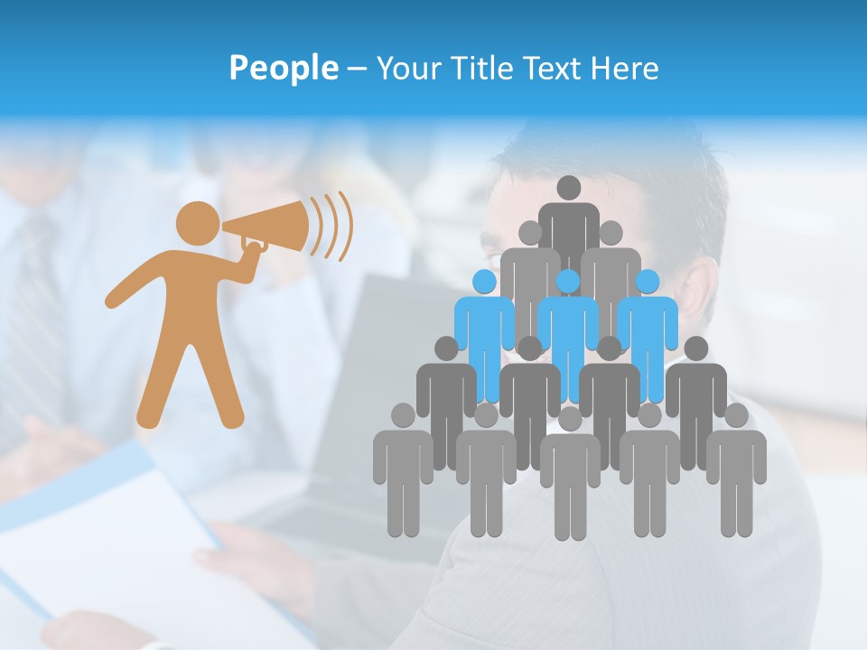 A Group Of Business People Sitting At A Table PowerPoint Template