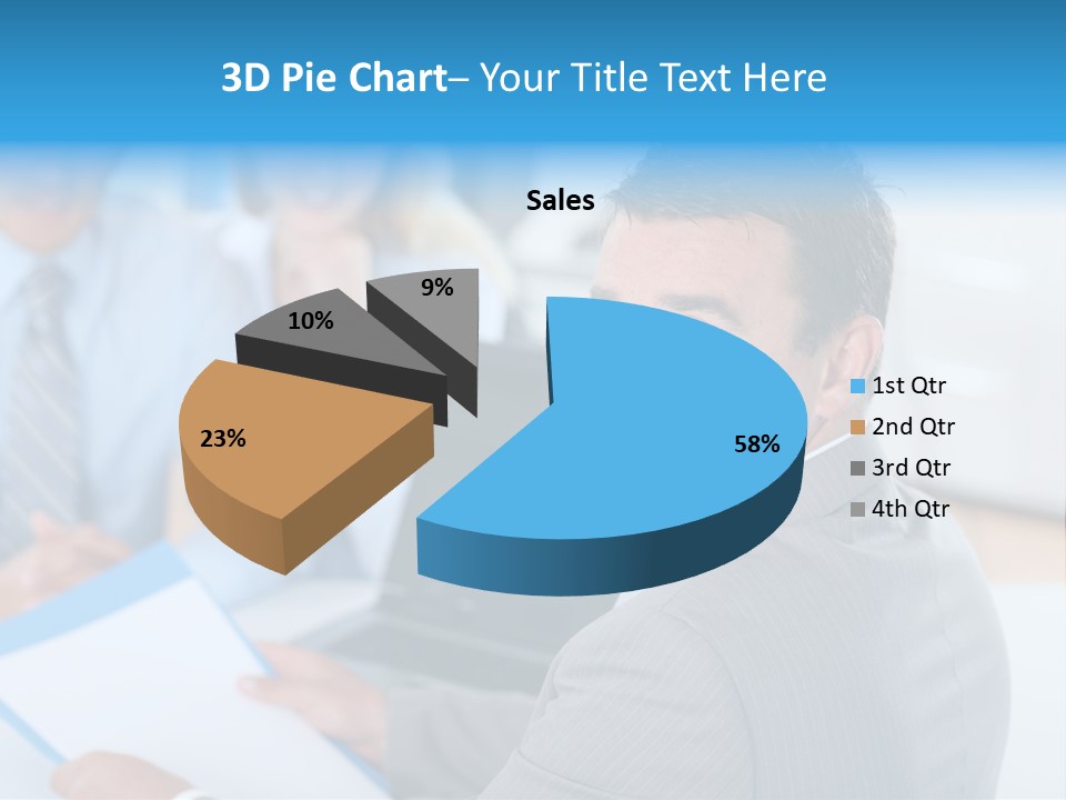 A Group Of Business People Sitting At A Table PowerPoint Template