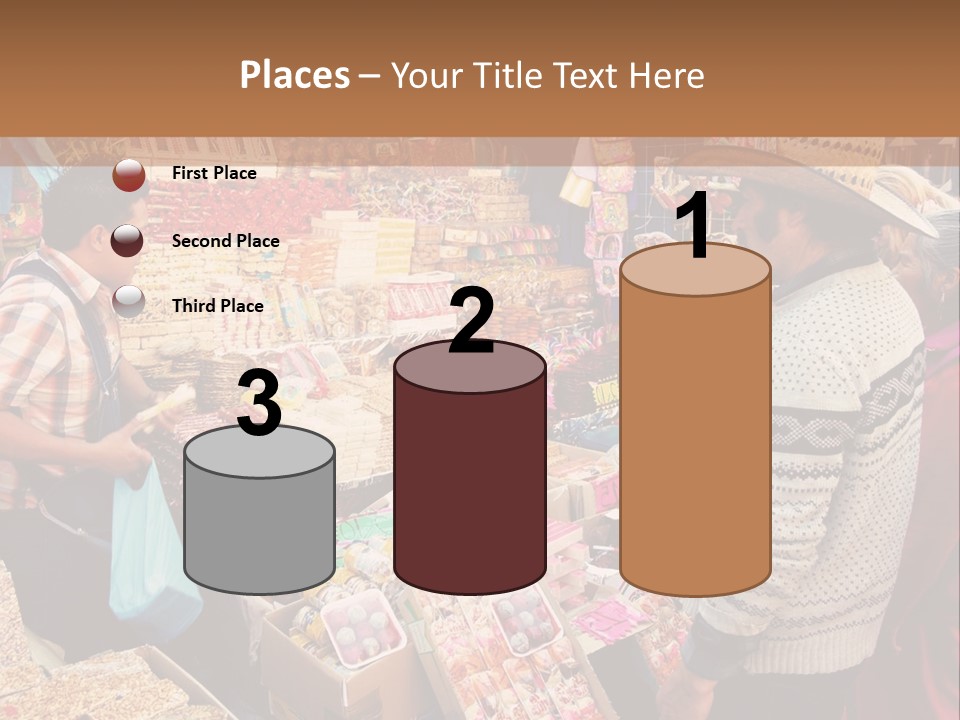 A Group Of People Standing In Front Of A Market PowerPoint Template