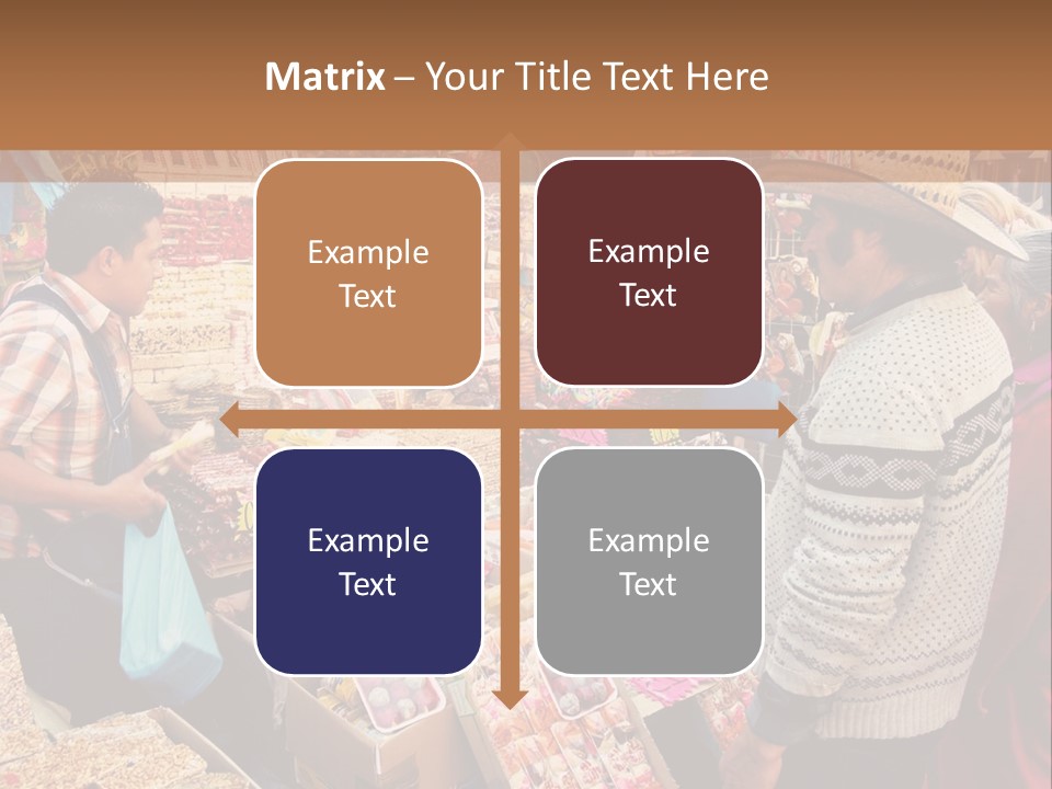 A Group Of People Standing In Front Of A Market PowerPoint Template